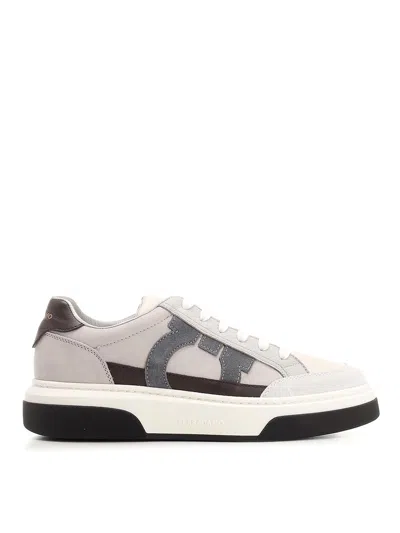 Ferragamo Men Low-top Sneakers With Gancini In Multi
