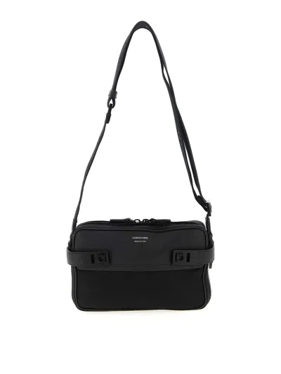 Ferragamo Modern Messenger Bag Adjustable Strap In Black