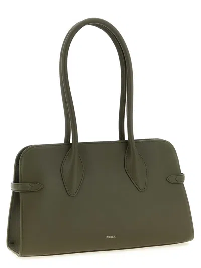 Furla Goccia Dome M Shoulder Bag In Green