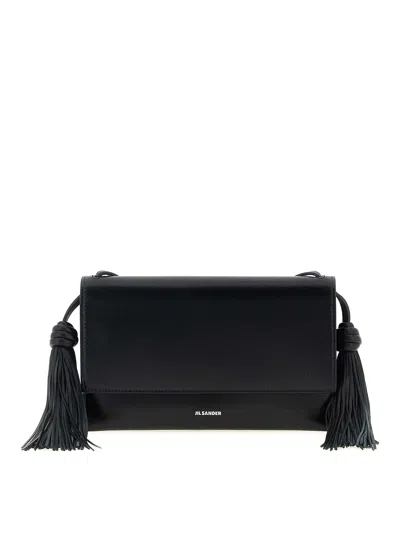 Jil Sander Tassel Crossbody Bag In Black