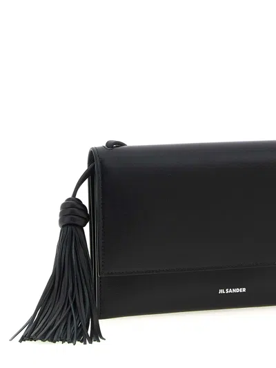 Jil Sander Tassel Crossbody Bag In Black