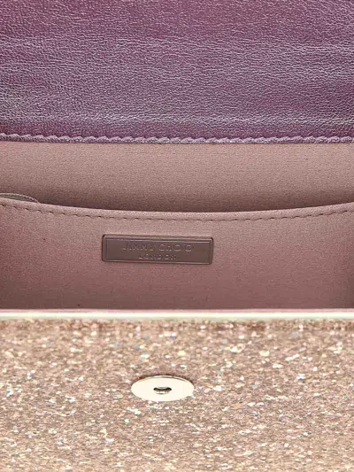 Jimmy Choo Candy Clutch Bag In Fabric With Glitter In Pink