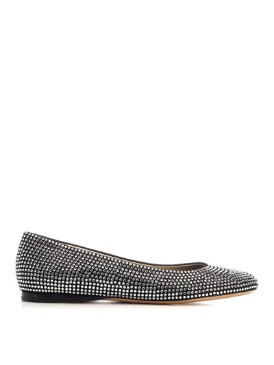 Loewe Toy Strass Goat Skin Ballerinas In Black