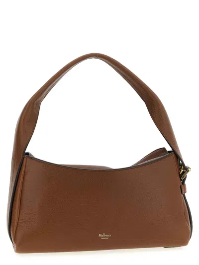 Mulberry Adjustable Strap Dual Front Pockets Textured Finish Shoulder Bag In Brown