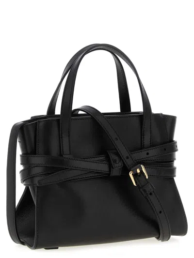 Moschino Structured Sheepskin Shoulder Bag In Black
