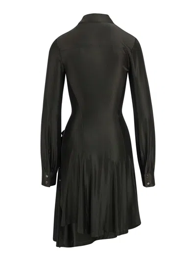 Rabanne Stretch Viscose Draped Midi Dress In Black