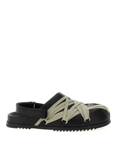 Rick Owens Megalaced Mule Shark Tooth Sole In Black