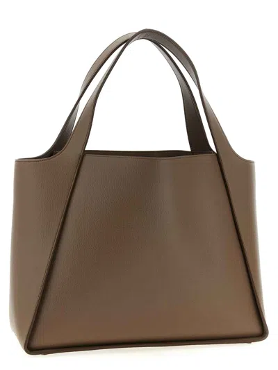Stella Mccartney Brand Logo Tote Bag In Brown