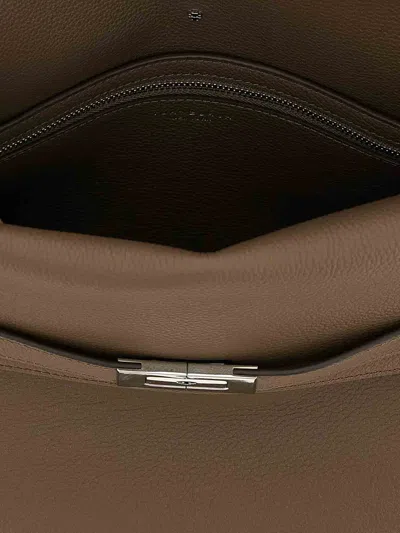 Tory Burch Large Shoulder Bag Metal Hardware In Gray