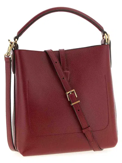 Tod's Mini Bucket Bag Textured Finish In Burgundy