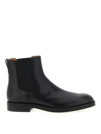 Tod's Suede Leather Chealsea Boots In Black