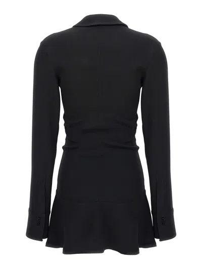 Attico Black Scoop-neck Mini Dress