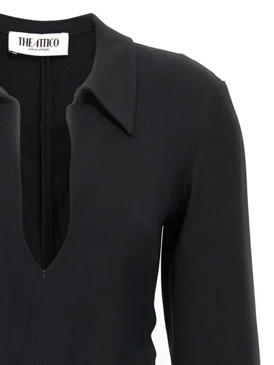 Attico Black Scoop-neck Mini Dress