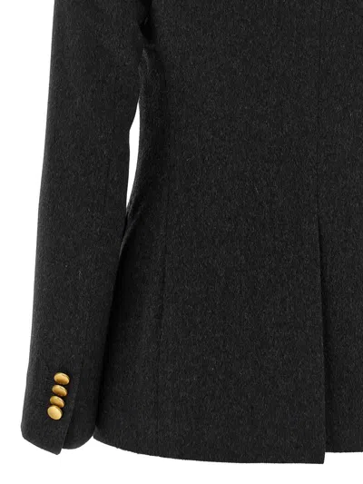 Tagliatore Double-breasted Wool Jacket With Peak Lapels In Black