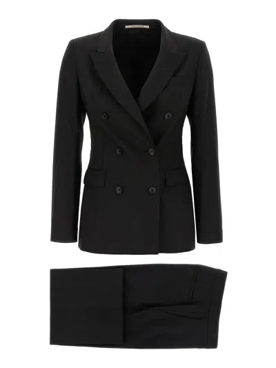 Tagliatore Tailored Black Blazer With Double-breasted Design And Structured Lapel In Black