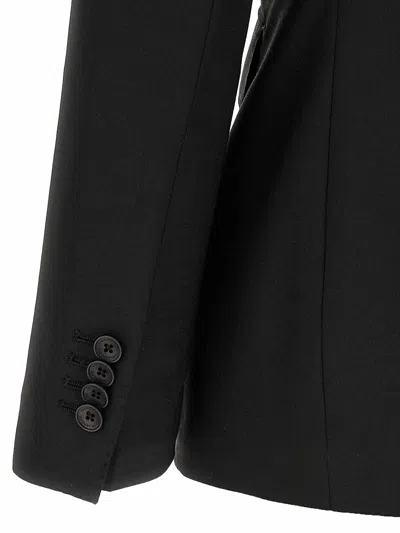 Tagliatore Tailored Black Blazer With Double-breasted Design And Structured Lapel In Black