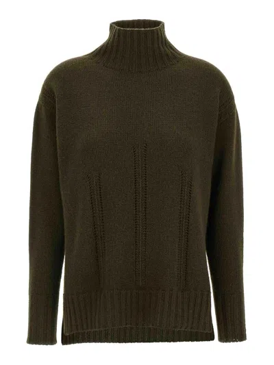 Tom Ford Long-sleeved Mock Neck Cashmere Sweater In Green