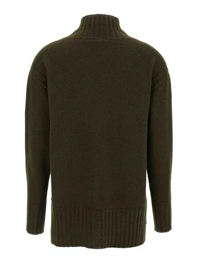 Tom Ford Long-sleeved Mock Neck Cashmere Sweater In Green