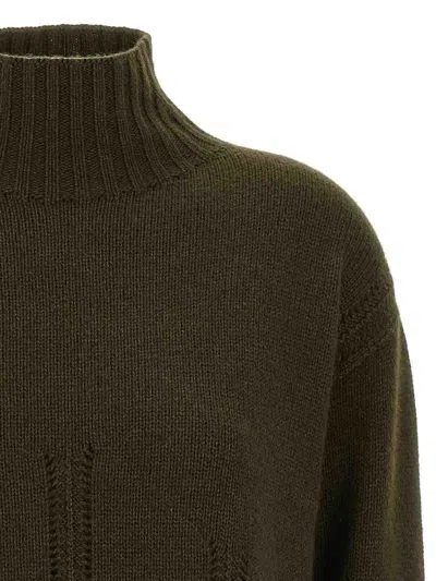 Tom Ford Long-sleeved Mock Neck Cashmere Sweater In Green