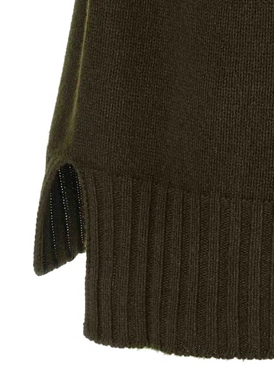 Tom Ford Long-sleeved Mock Neck Cashmere Sweater In Green