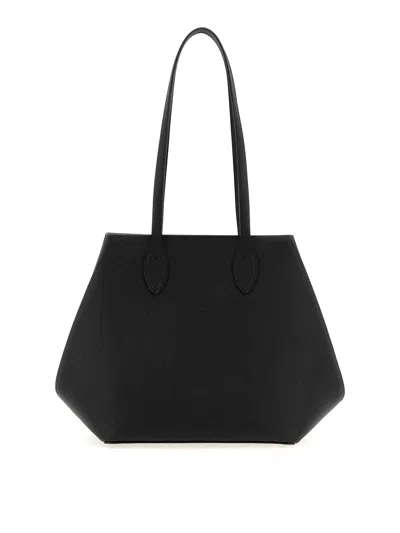 Valextra Medium Vivi Leather Tote Bag In Black