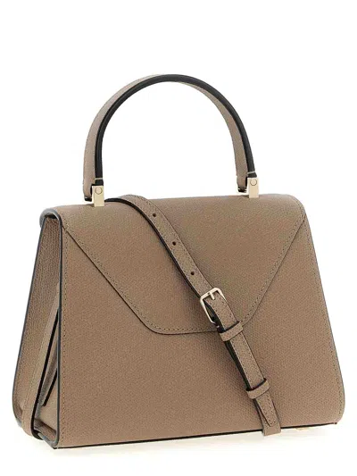 Valextra Mini Handbag With Adjustable Strap And Top Handle In Nude