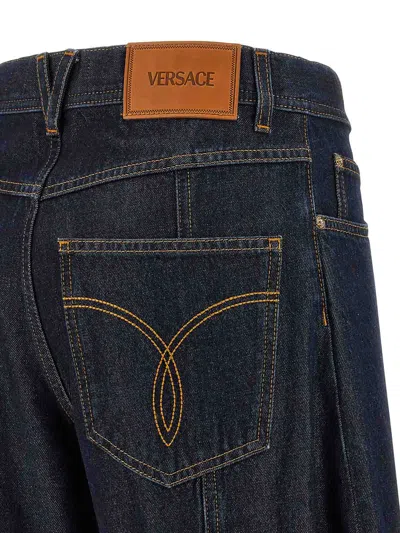 Versace Soft Wash Jeans In Blue