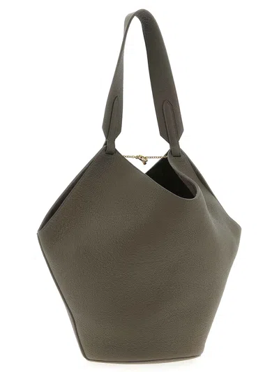 Khaite Lotus Small Textured-leather Tote In Green