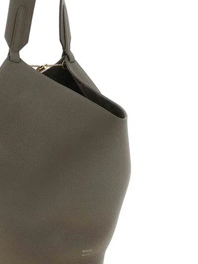 Khaite Lotus Small Textured-leather Tote In Green