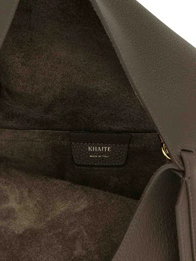 Khaite Lotus Small Textured-leather Tote In Green