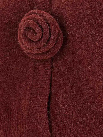 Rotate Birger Christensen Rotate Burgundy Alpaca Blend Cardigan In Red