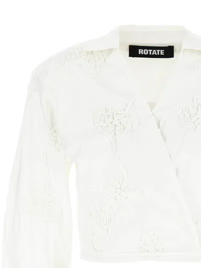 Rotate Birger Christensen Rotate Birgerchristensen Wraparound Shirt Top In White
