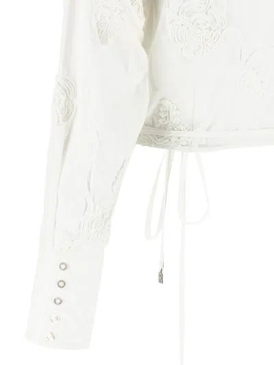 Rotate Birger Christensen Rotate Birgerchristensen Wraparound Shirt Top In White