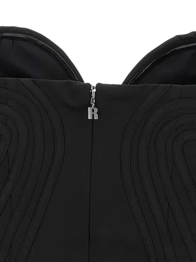 Rotate Birger Christensen Satin Mini Dress With Sweetheart Neckline Rotate In Black