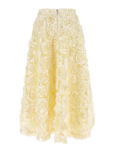 Rotate Birger Christensen Rotate Skirt With Roses In Neutral