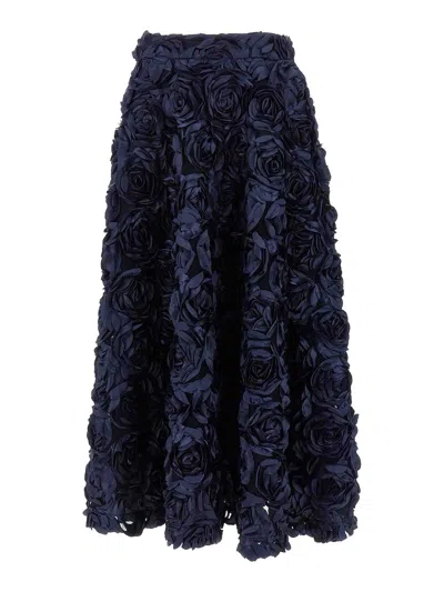 Rotate Birger Christensen Rotate Maxi Sun Skirt In Blue
