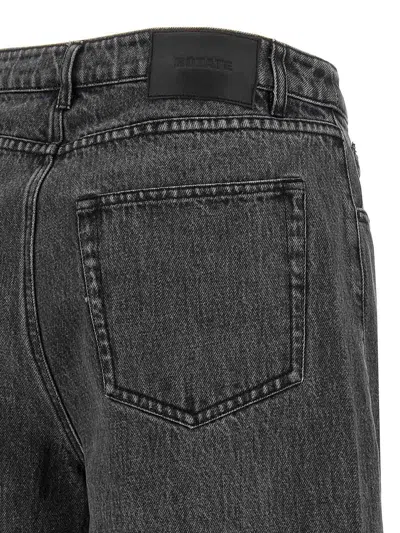 Rotate Birger Christensen Rotate Cotton Jeans With Laces In Black