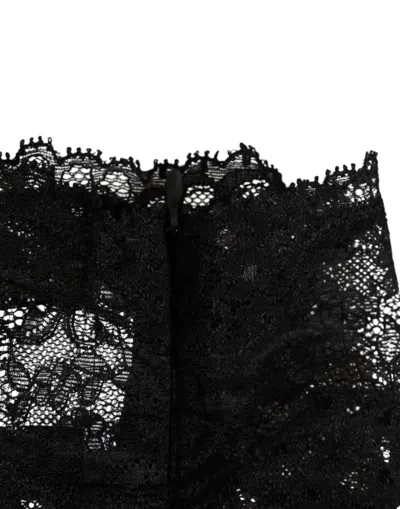 Dolce & Gabbana Black Lace Bandeau Bustier Top Sheer Stretch Underwear In Black