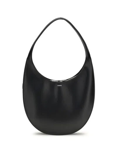 Coperni Medium Soft Swipe Zip-top Shoulder Bag In Black