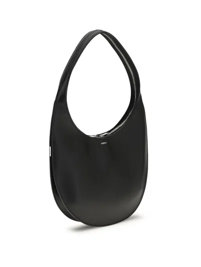 Coperni Medium Soft Swipe Zip-top Shoulder Bag In Black