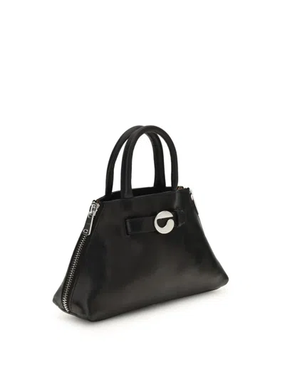 Coperni Structured Shoulder Bag Circular Clasp In Black