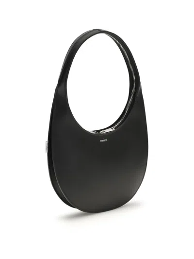 Coperni Soft Swipe Zip Shoulder Bag In Black
