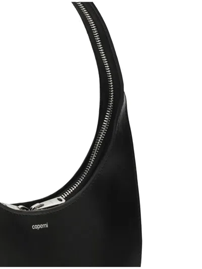 Coperni Soft Swipe Zip Shoulder Bag In Black