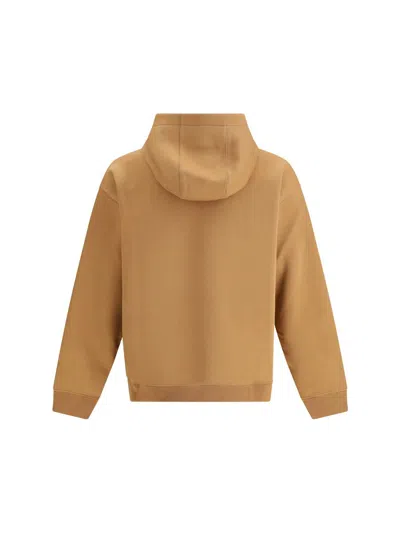 Fendi Cotton Hoodie With Ff Lining Clothing In Brown