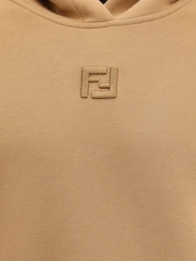 Fendi Cotton Hoodie With Ff Lining Clothing In Brown