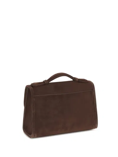 Gabriela Hearst Small Leonora Top-handle Clasp Bag In Brown