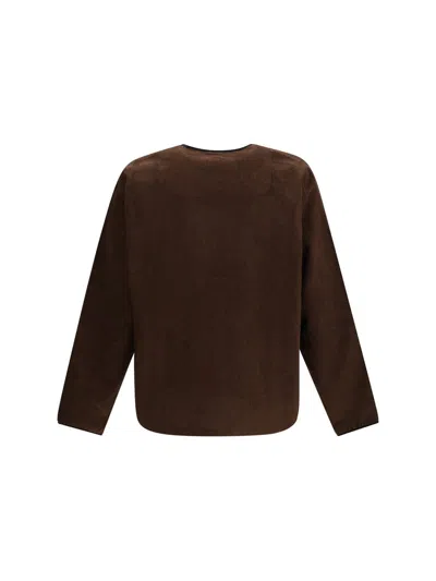 Gr10k Brushed Plain Wool Long Sleeve In Brown