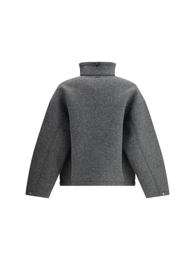 Laminar Grey Jacket With High Collar In Gray