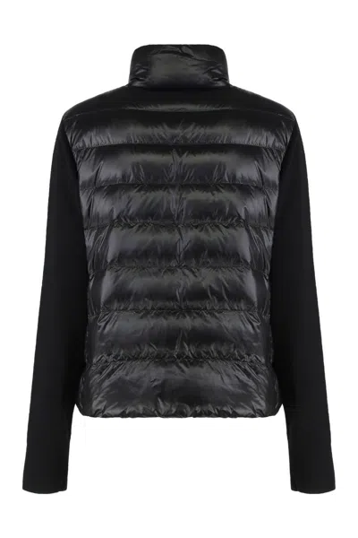 Moncler Cardigan With Padded Panels In Black