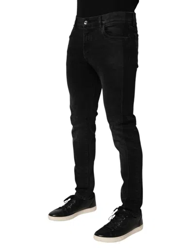 Dolce & Gabbana Black Slim Fit Stretch Men Denim Pants Jeans In Black